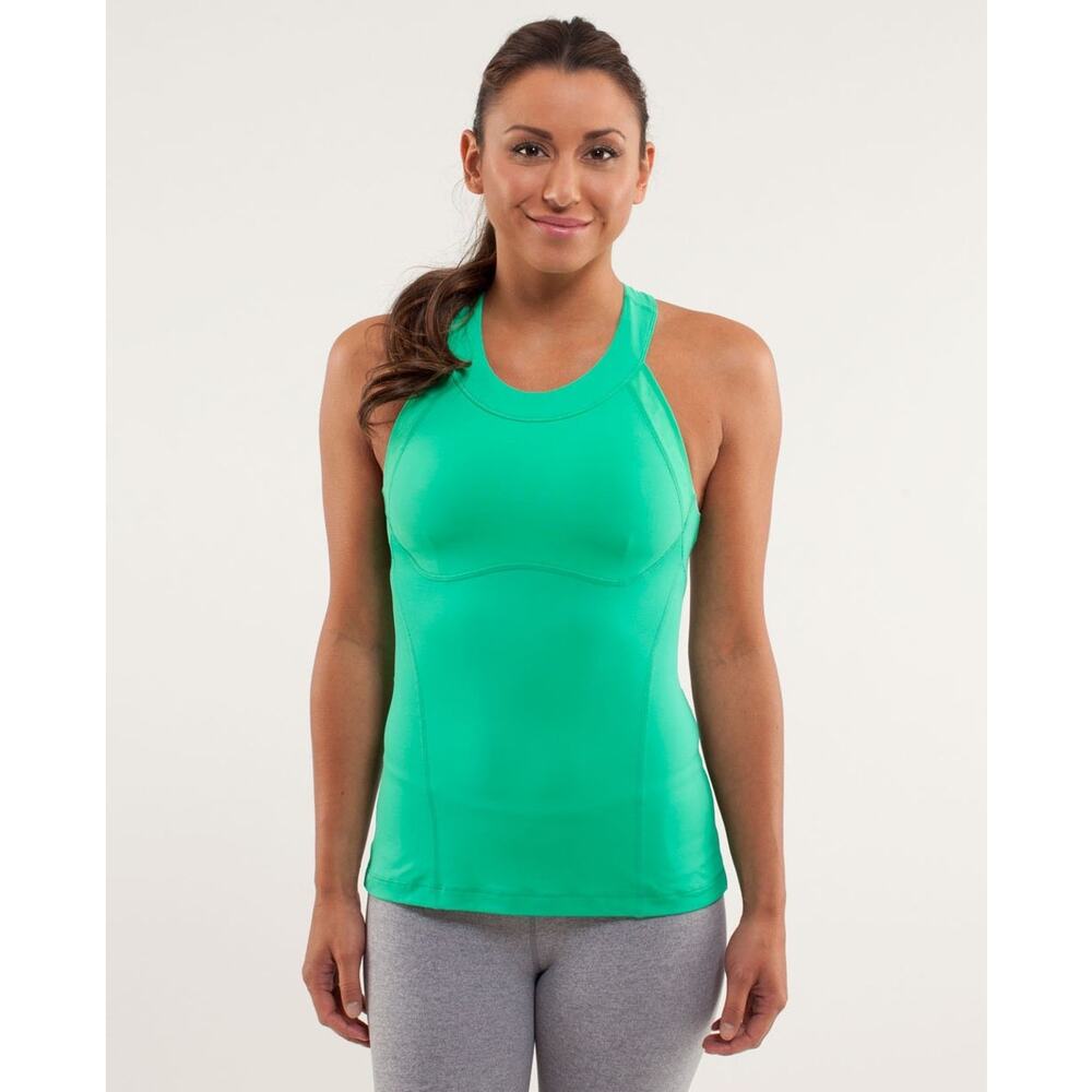 🧺 5 for $25 Sale Lululemon Make It Count Tank Top Size 4 Green Teal Sleeveless